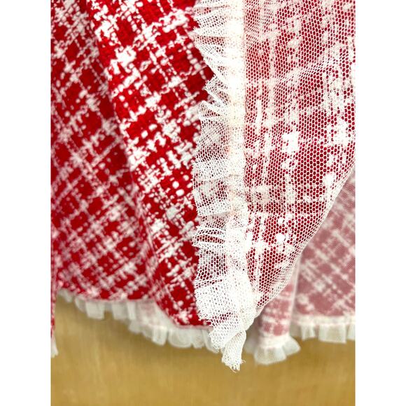 NWT Dolce & Gabbana Red White Tweed Circle Mini Skirt IT 40 US S - Picture 12 of 12